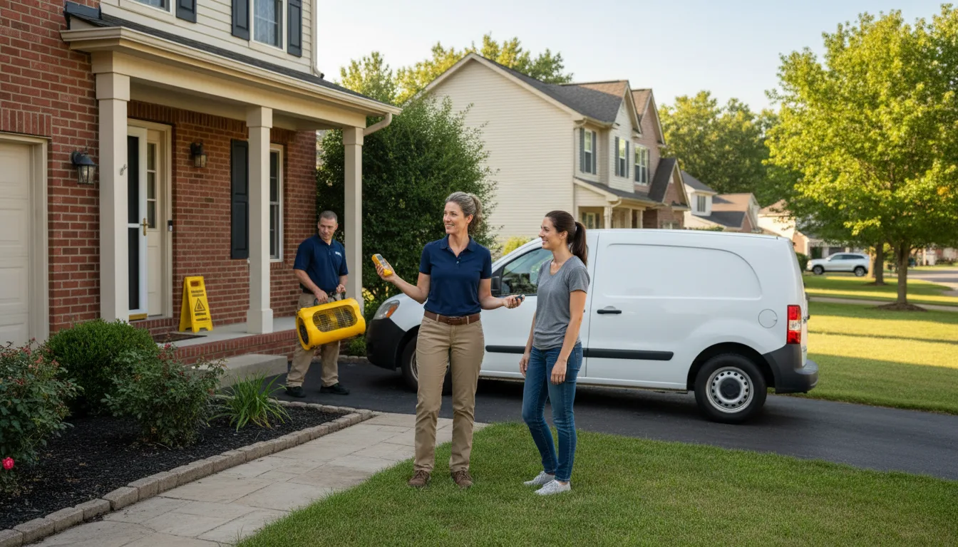 Residential water damage restoration in Middlebourne, WV